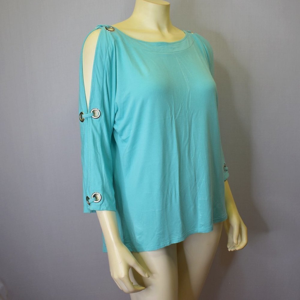 CABLE &GAUGE COLD‎ SHOUDER 3/4 SLEEVES TOP SZ PLG